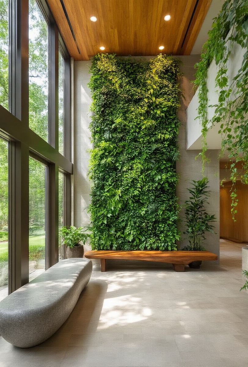 foyer decor ideas - Welcome Nature Home: Biophilic Foyer - Step into a foyer where the boundary between...