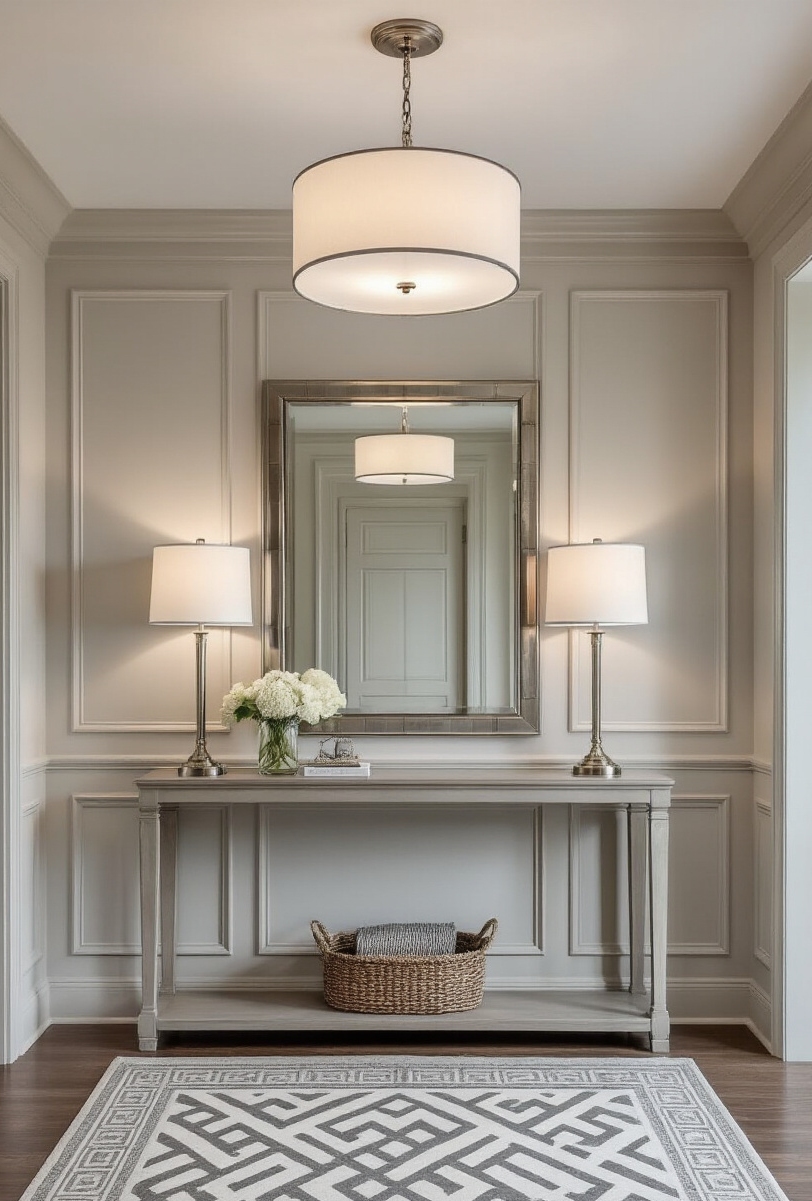 foyer decor ideas - Sophisticated Foyer Style - You step into a foyer that whispers understated...