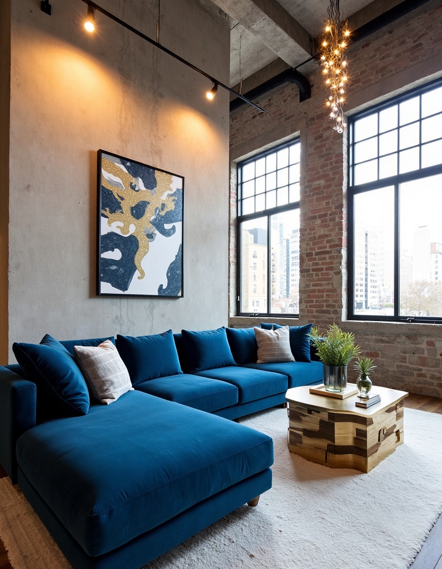 Family Room Design - Unexpected Comfort In Edgy Design - Step inside a family room where industrial grit...