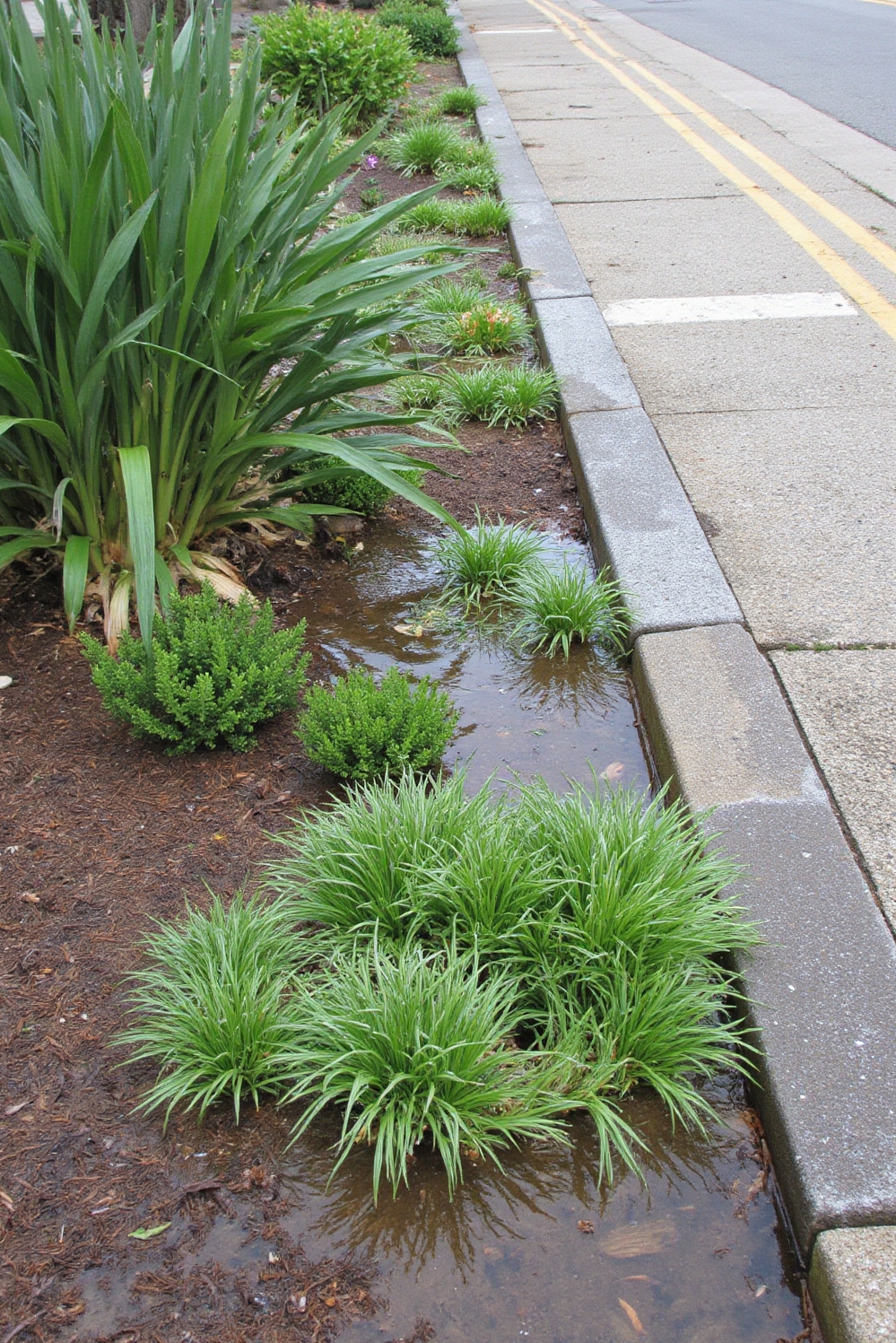 urban garden ideas - Urban Rain Gardens Absorb Runoff - The gentle rain has just passed, and the...