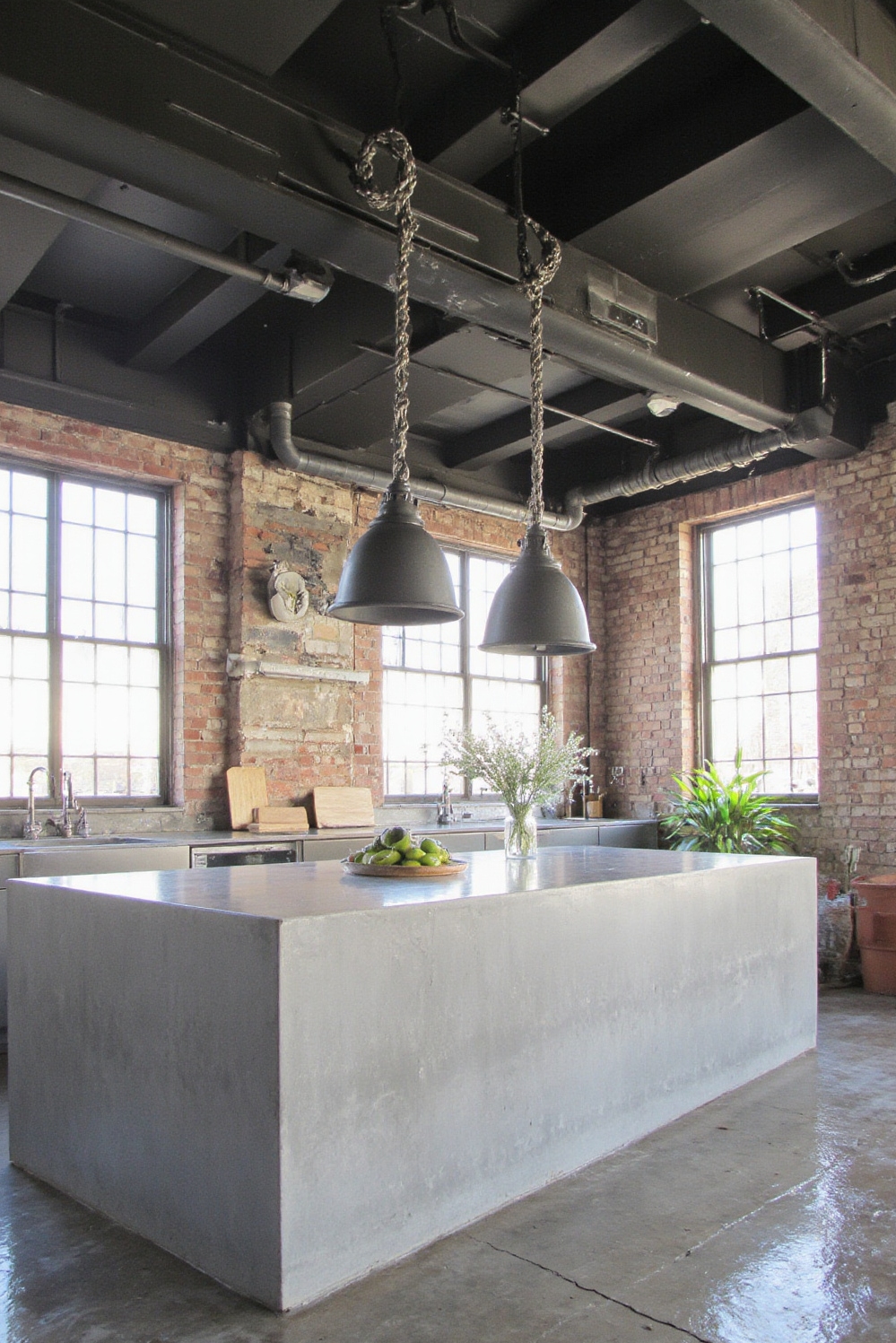 Industrial kitchen design - Industrial Kitchen: Grand Scale Design - This converted warehouse stuns with raw, industrial beauty....