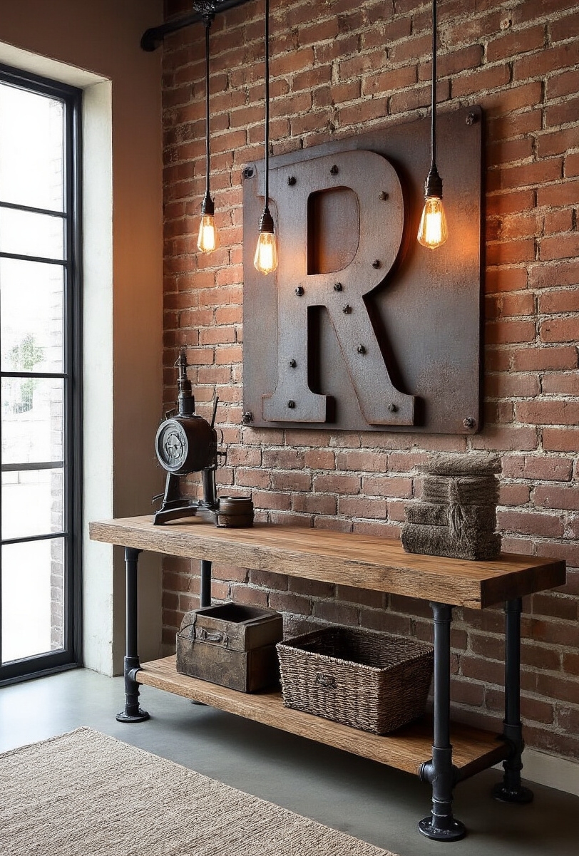 foyer decor ideas - Bold Rustic Foyer Welcome - This foyer design welcomes you with robust, masculine...