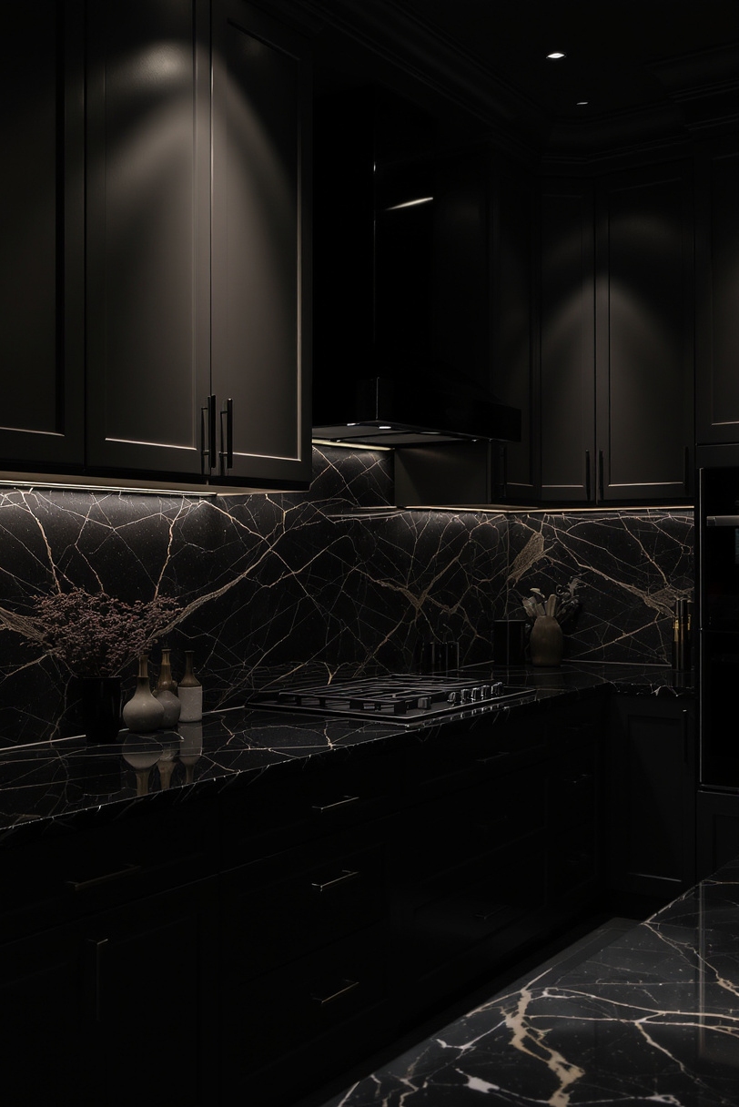 Taupe kitchen cabinets - Deep Taupe: Mood and Materiality - Deep taupe cabinets anchor this kitchen in sophisticated...