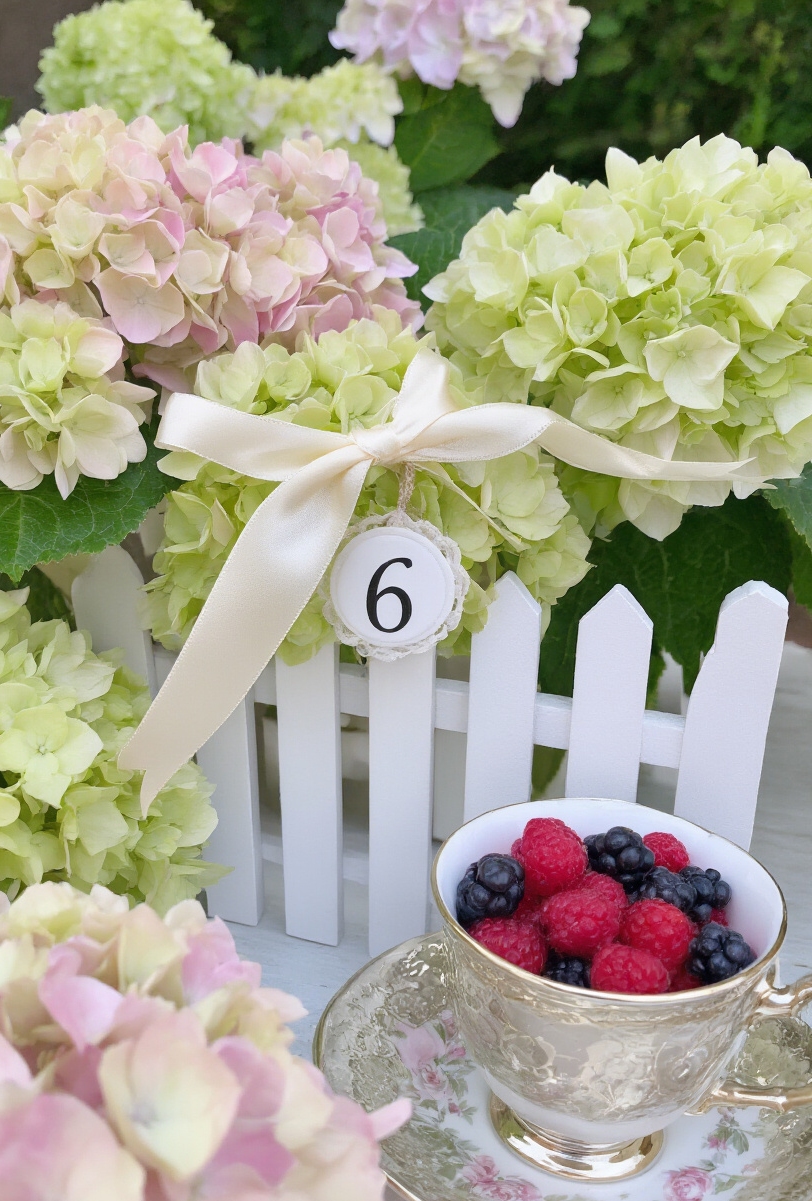 wedding table numbers - Elevate Your Table Numbers - A crisp white miniature picket fence anchors this...