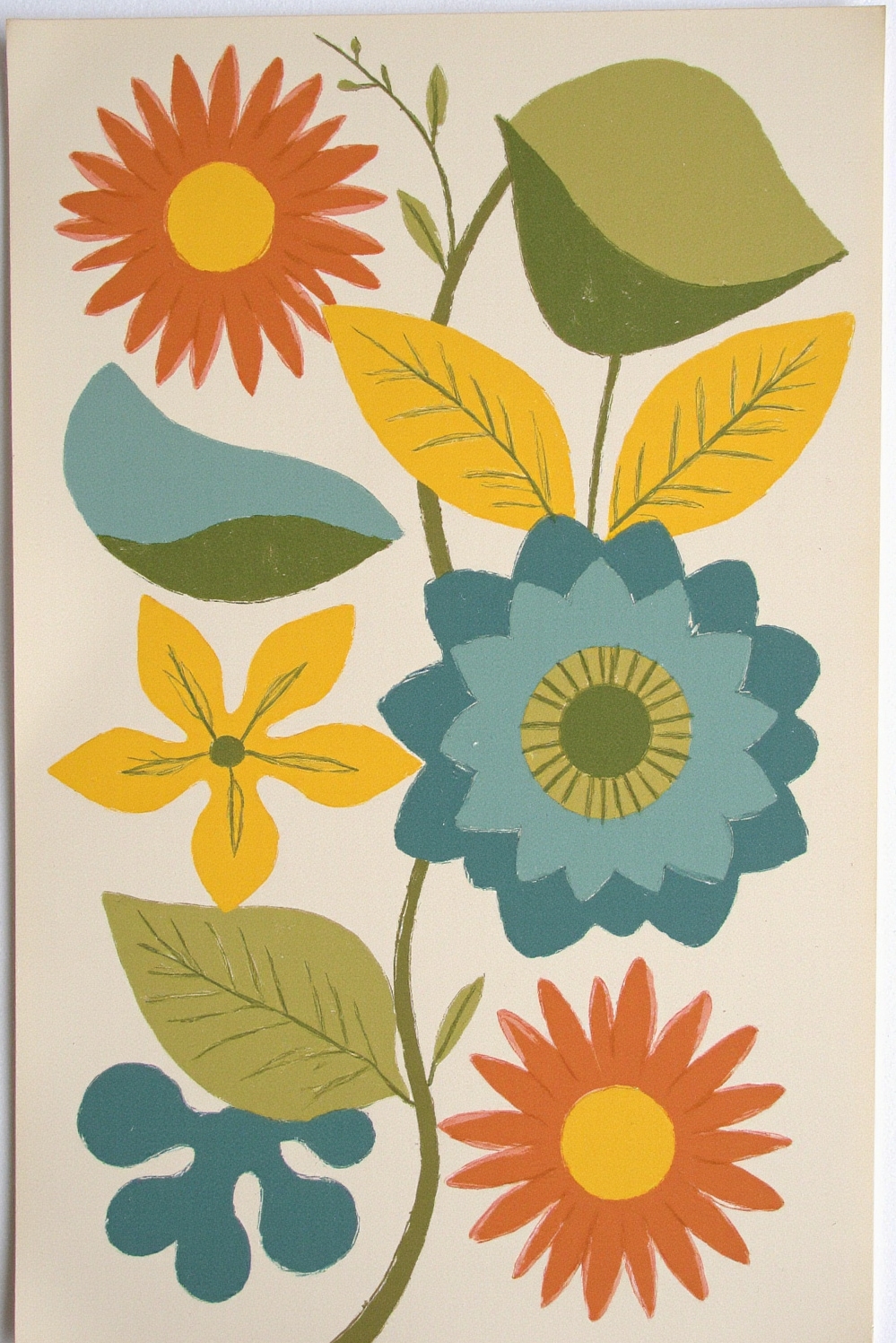 floral wallpaper ideas - Atomic Age Floral Wall Design - This wallpaper bursts with a retro energy. Atomic-age...