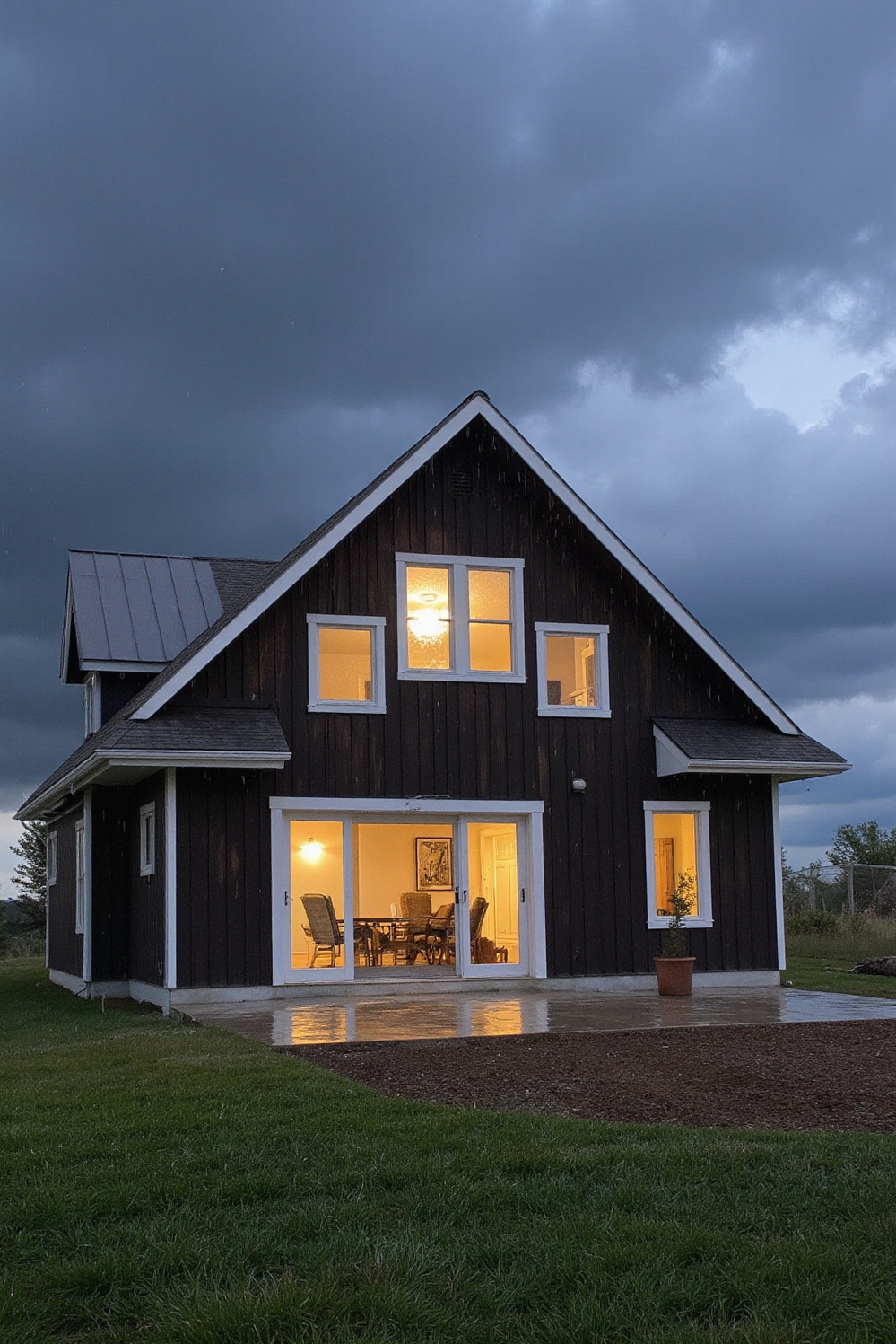 modern barn house - Modern Barn: Enduring Light, Bold Roof - The modern barn house stands boldly against a...