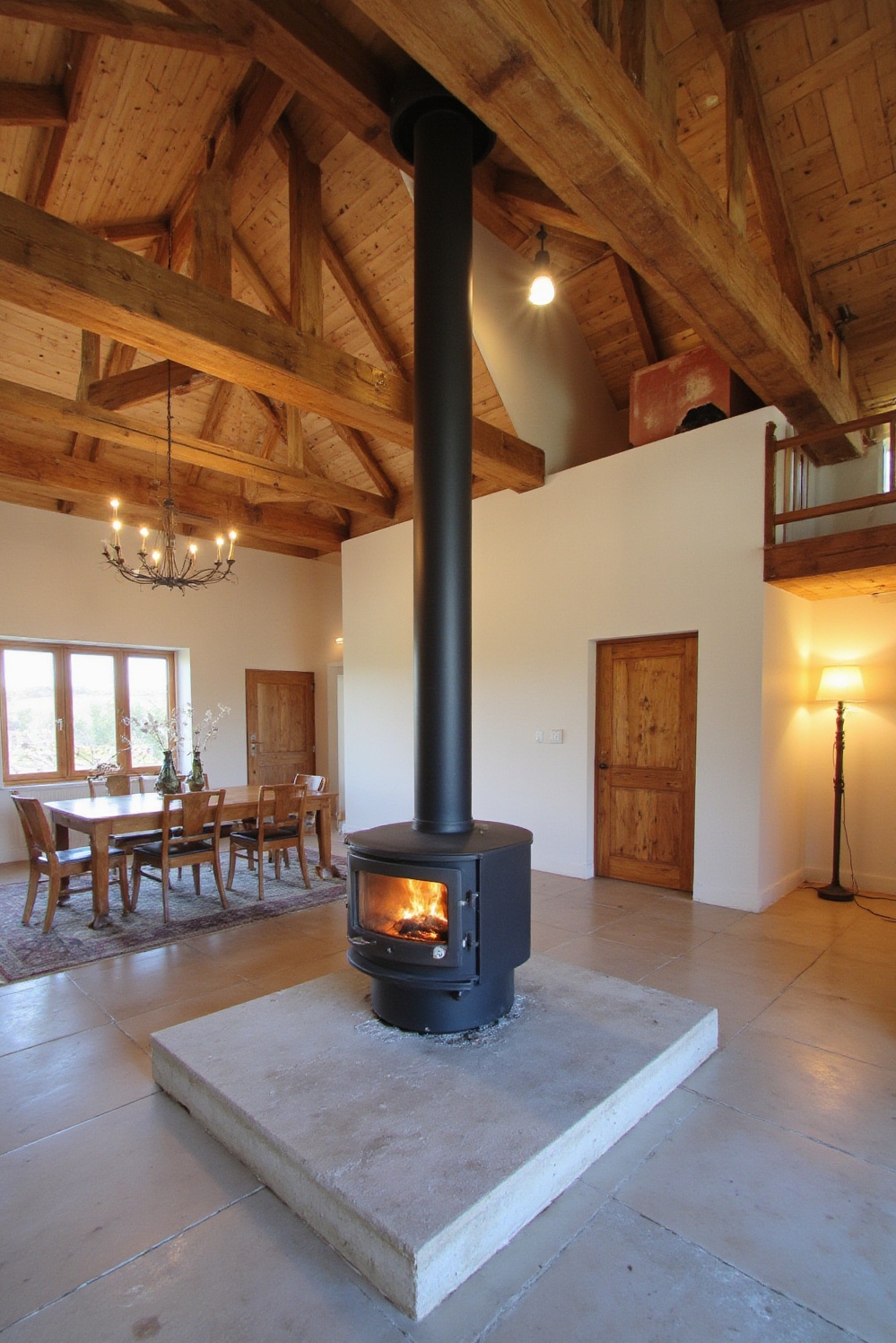 modern barn house - Barn House: Volume Meets Warmth - The image showcases the breathtaking scale of a...