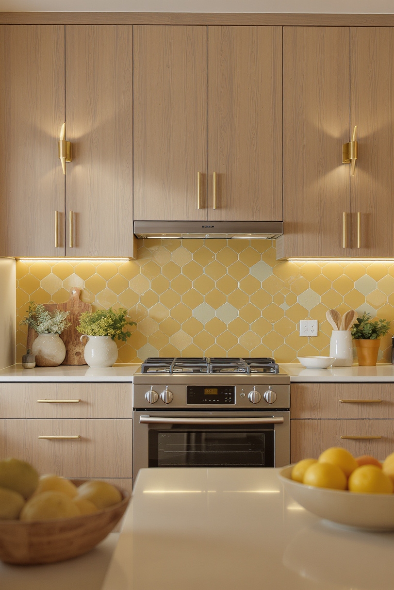 Taupe kitchen cabinets - Taupe's Retro Boomerang Kitchens - Taupe cabinets, showcasing a delicate wood grain, create...