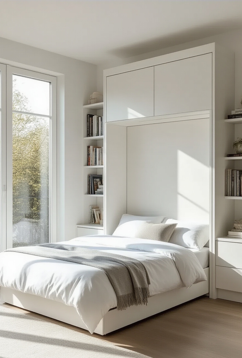 Blog Topic - Murphy Beds: Sleek Space Solutions - Sunlight pours into this open-plan space, illuminating a...