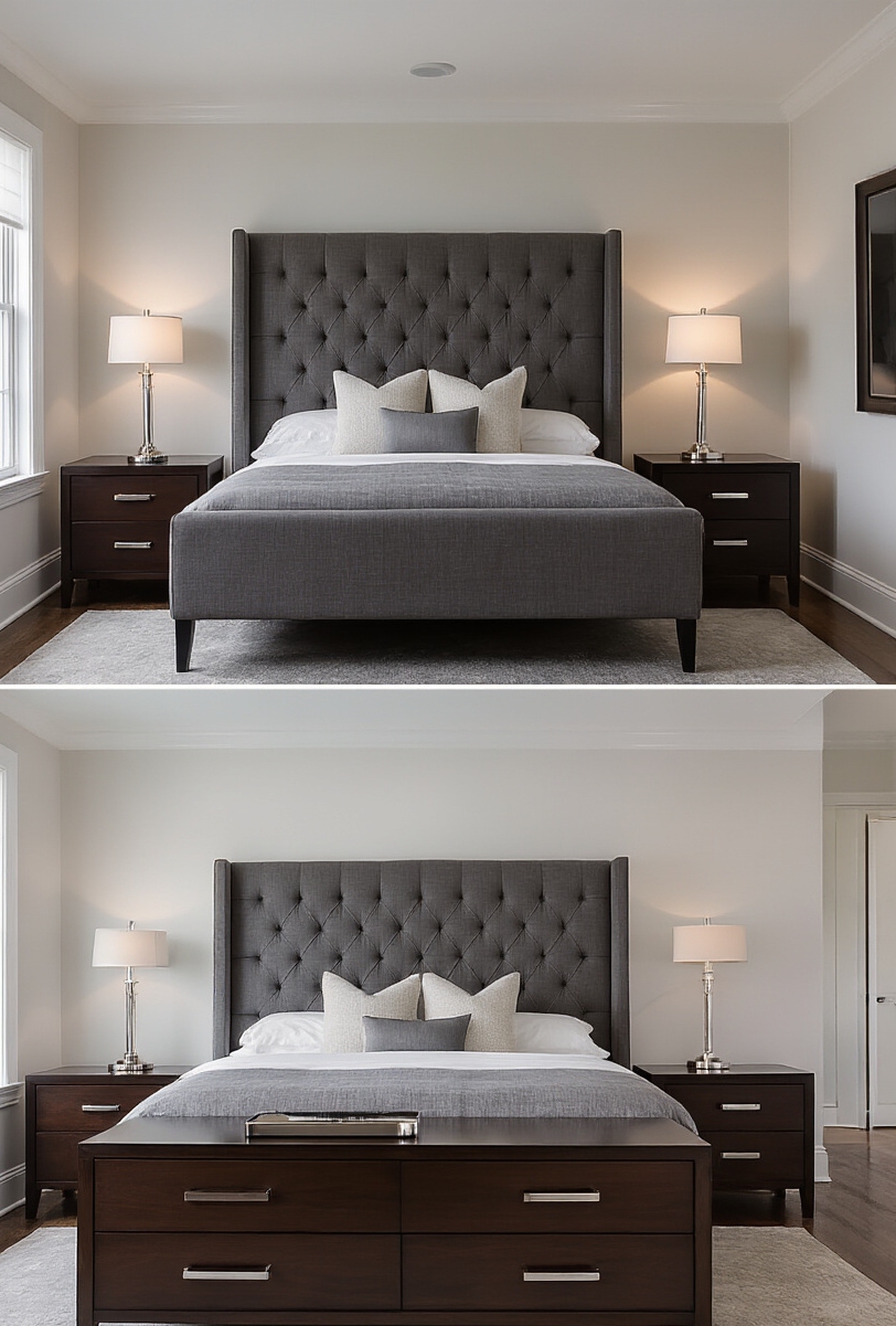 bedroom furniture sets - Luxury Bedroom Furniture Collections - The bedroom exudes sophisticated comfort with its charcoal...