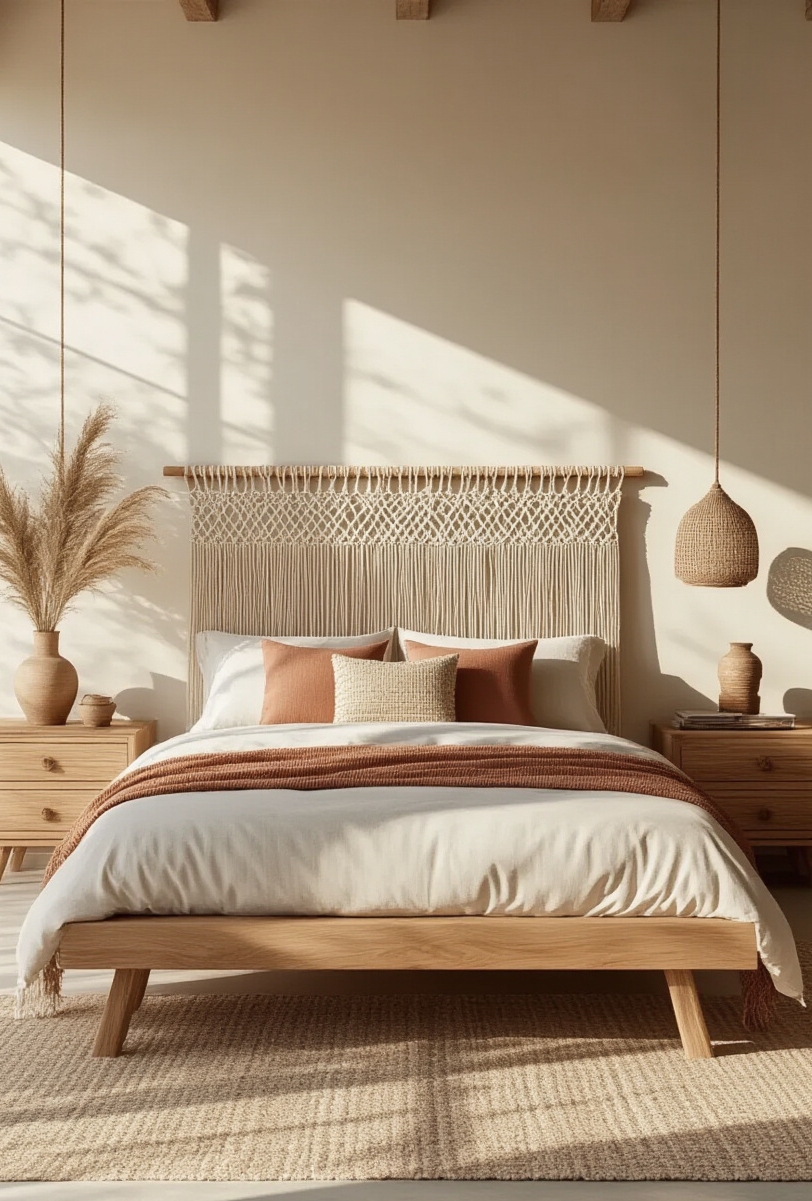 bedroom furniture sets - Textured Natural Bedroom Retreats - Sunlight spills softly across this bedroom, highlighting the...