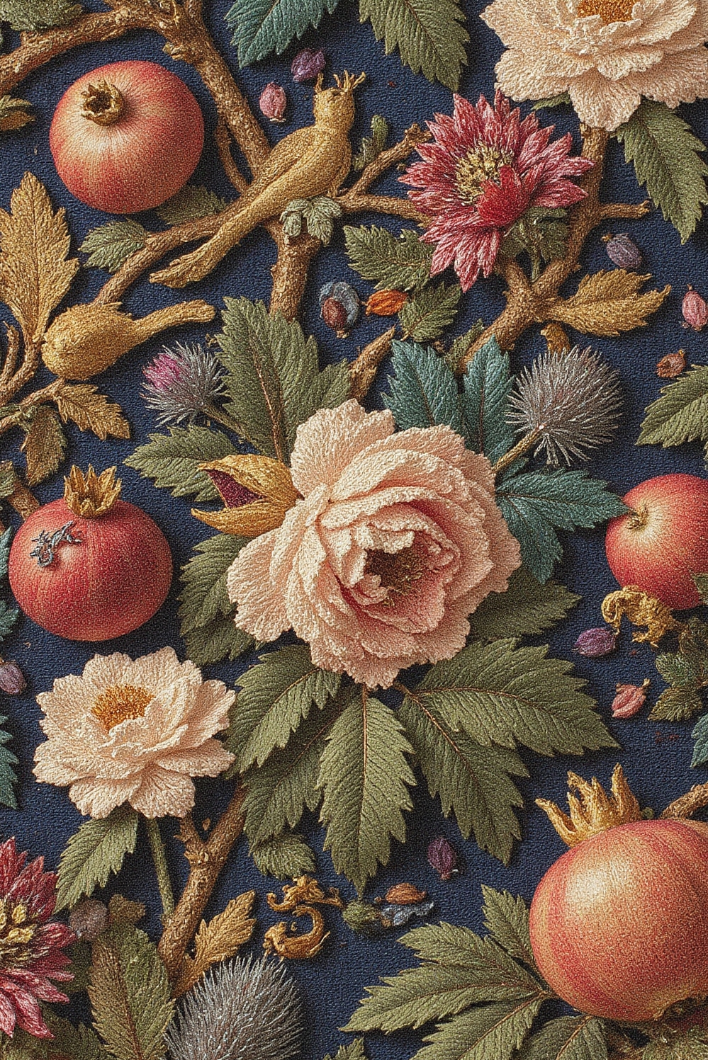 floral wallpaper ideas - Renaissance Tapestry Opulence - Step back in time with Renaissance Tapestry floral...