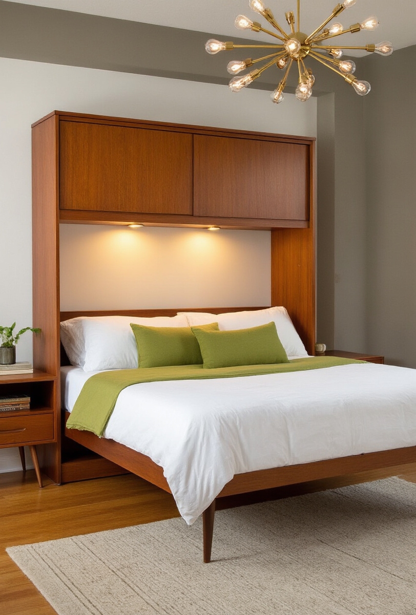 Blog Topic - Mid-Century Modern Murphy Bed Ingenuity - This Mid-Century Modern Murphy bed commands attention with...
