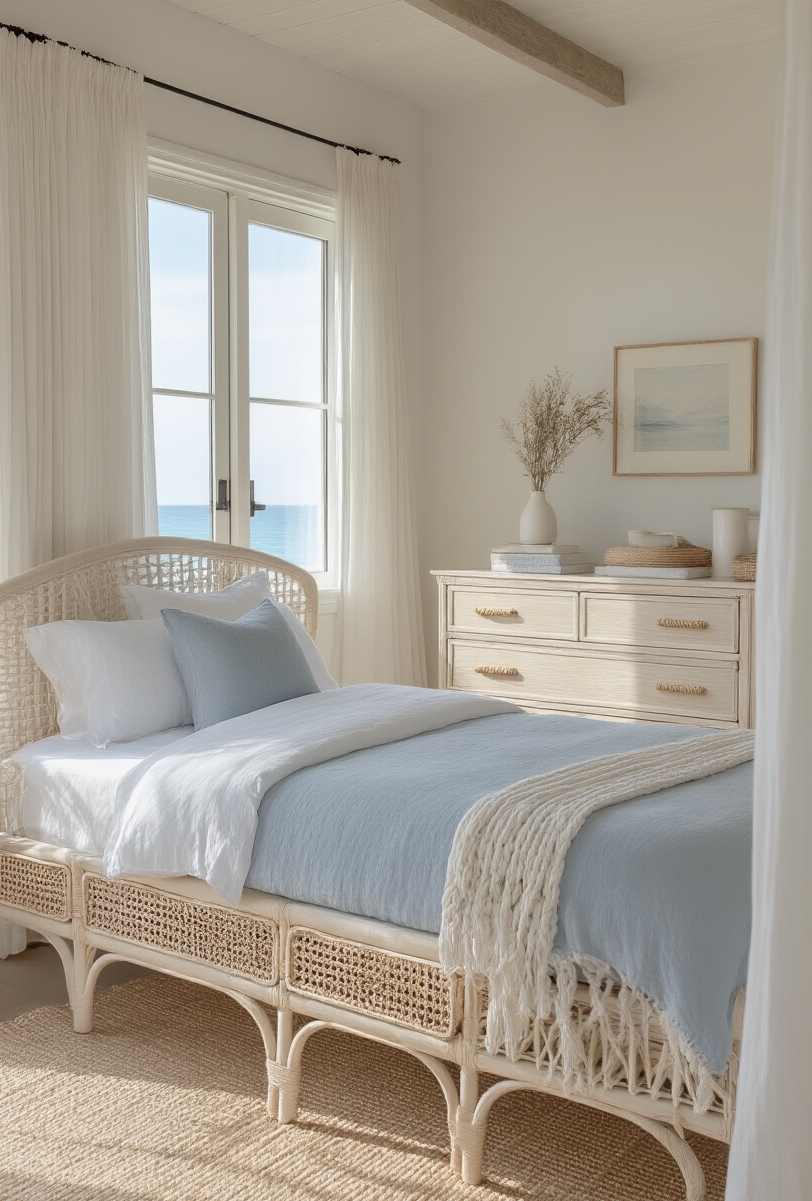 bedroom furniture sets - Discover Your Serene Coastal Bedroom - Sunlight streams into this bedroom, instantly creating a...
