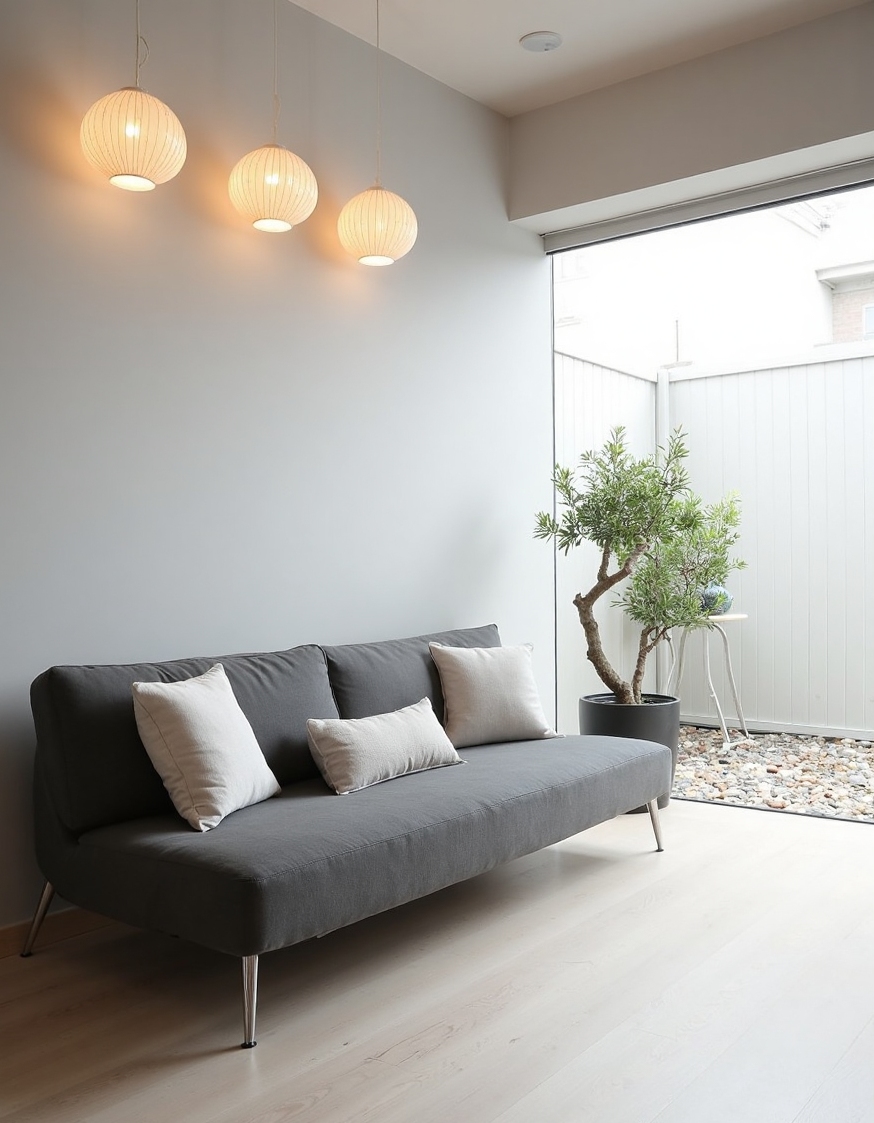 Family Room Design - Crafting Grounded Family Comfort - Sunlight streams through expansive windows, illuminating a family...