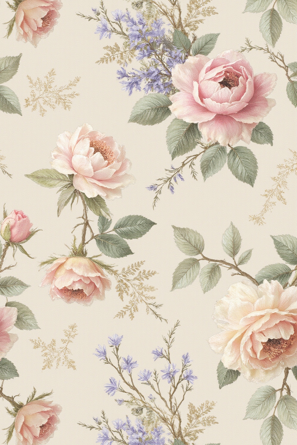 floral wallpaper ideas - Elegant Faded Rose Wallpaper Ideas - Step into a world where time stands still...