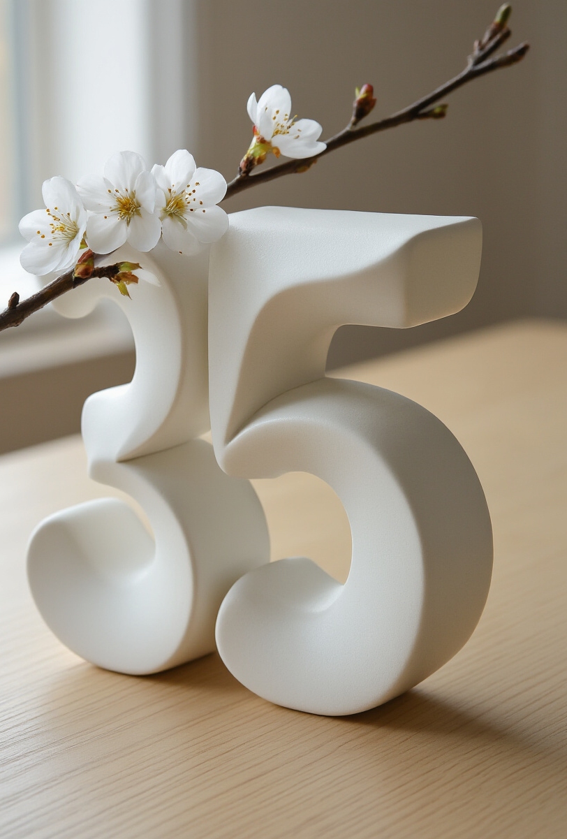 wedding table numbers - Sculptural Wedding Table Number Statements - A crisp white ceramic sculpture, meticulously folded into...