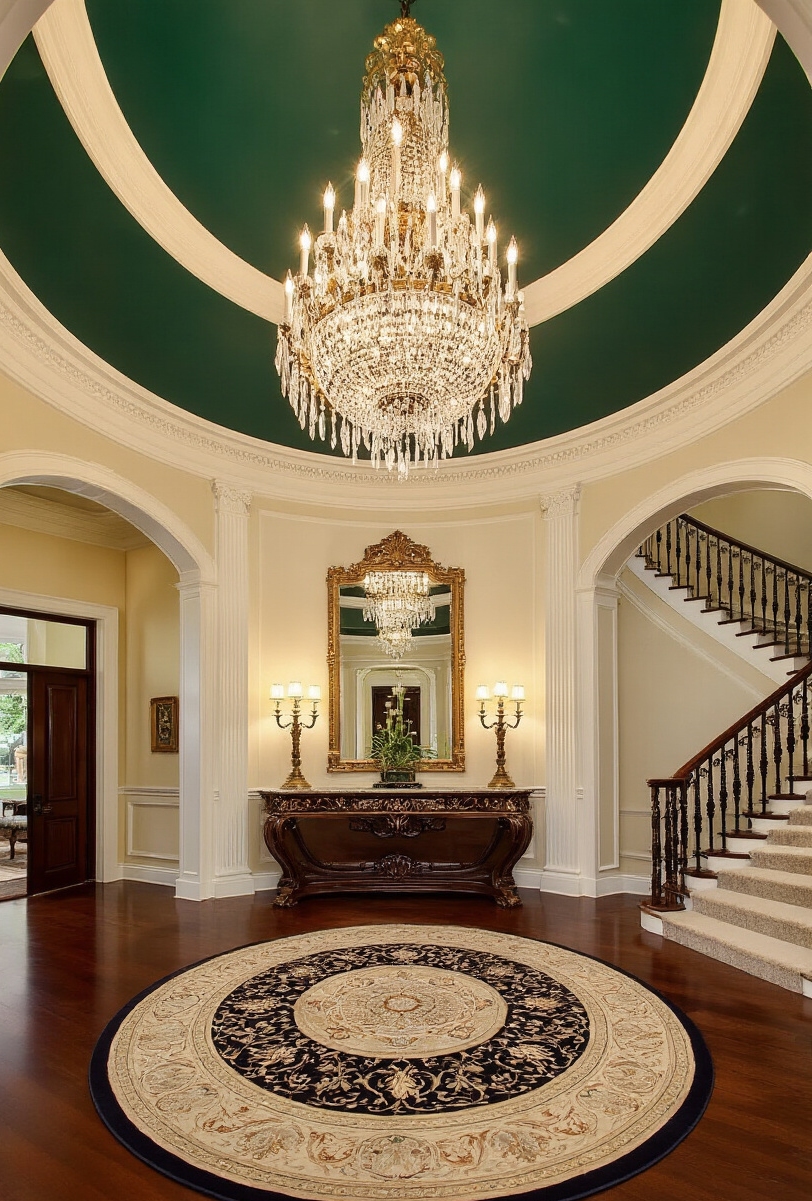 foyer decor ideas - Grand Foyer Decor Secrets - A grand traditional foyer welcomes you with classic,...