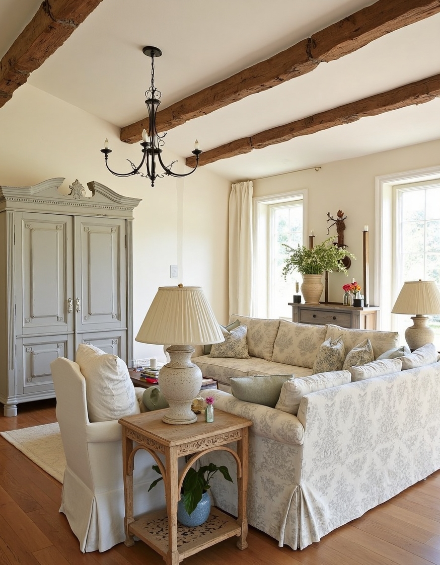Family Room Design - Serene Japandi Family Room Design - Sunlight streams into this family room, illuminating light...