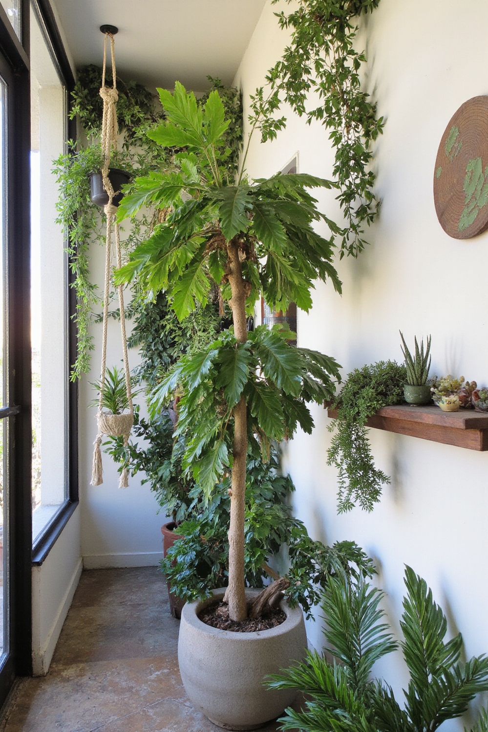end of hallway decor - Hallway's Lush Living Finale - Sunlight floods this hallway, transforming a typically overlooked...