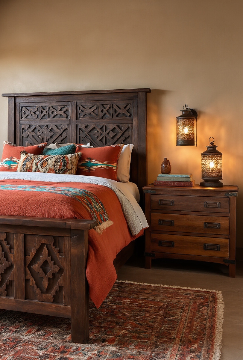 bedroom furniture sets - Artisan-Crafted Desert Oasis Bedrooms - The room glows with desert warmth, and it...
