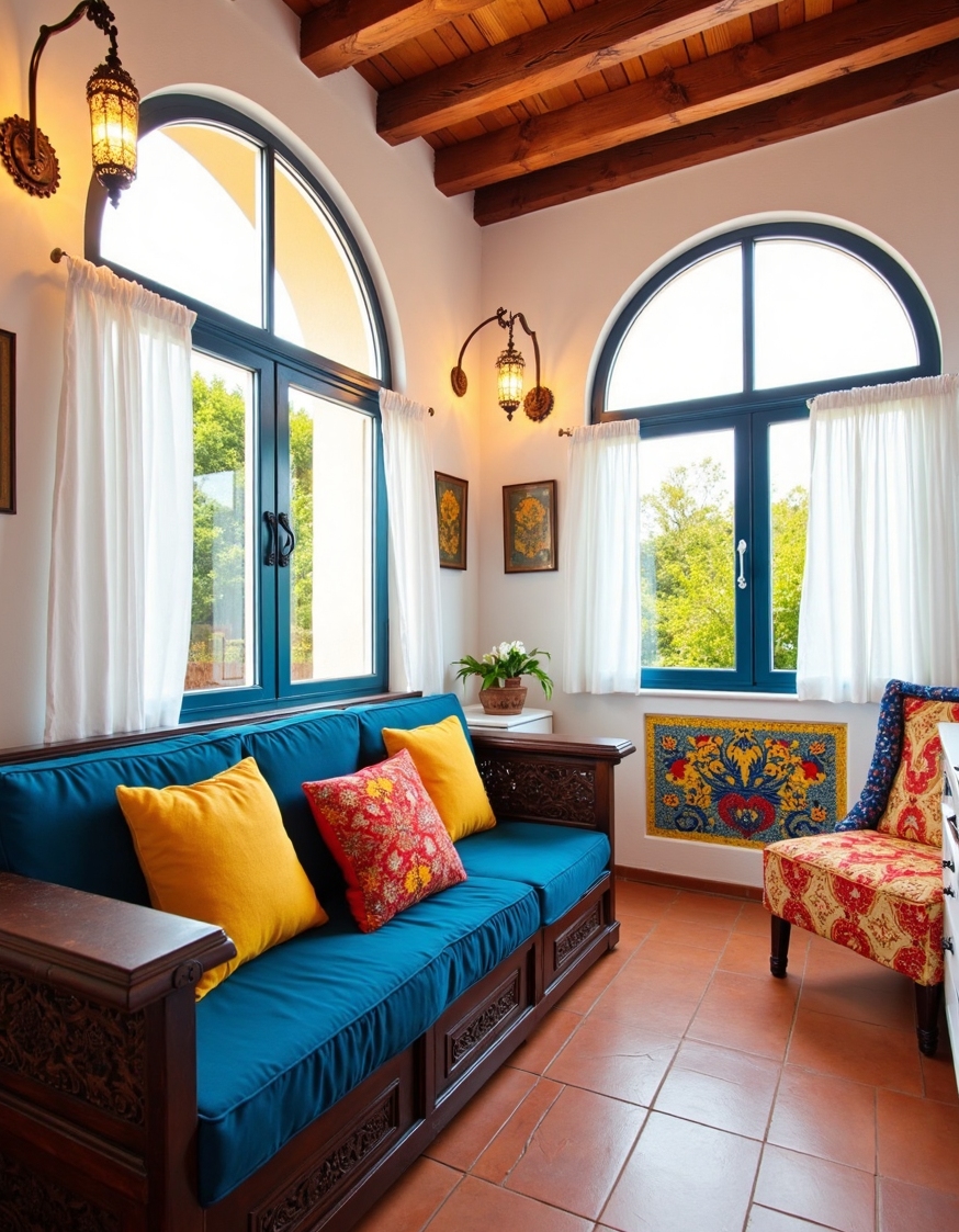 Family Room Design - Timeless French Country Charm - Sunlight streams into this inviting French Country family...