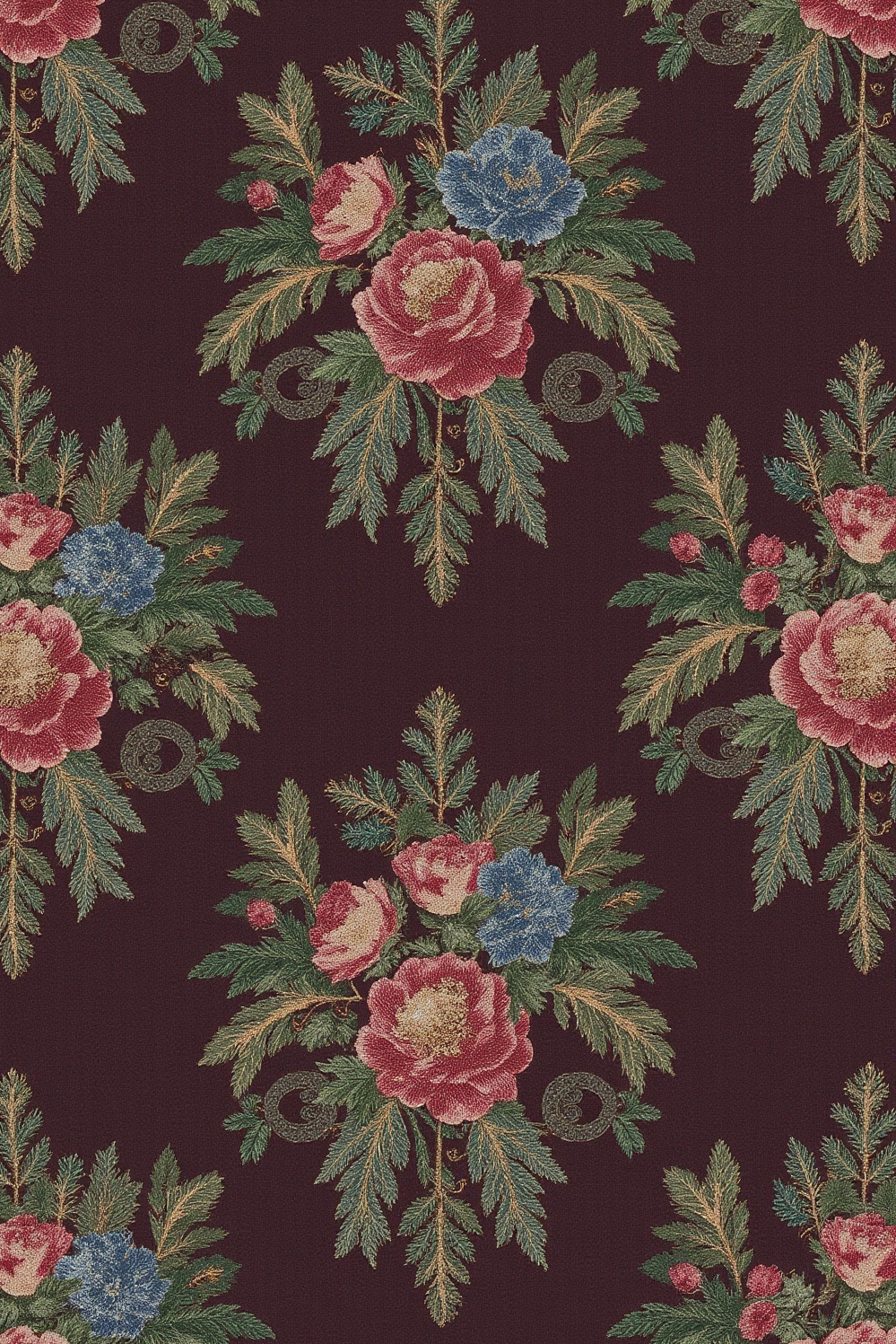 floral wallpaper ideas - Opulent Floral Wall Designs - Victorian opulent damask wallpaper envelops a room in...
