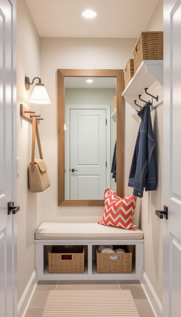 Mud Room With Mirror - Reflections on a Farmhouse Mudroom - The mudroom welcomes you with open arms, showcasing...