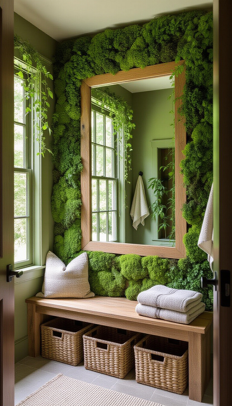 Mud Room With Mirror - Mirror, Bench, and Light: Mudroom Bliss - Step into a mudroom where serenity meets functionality....