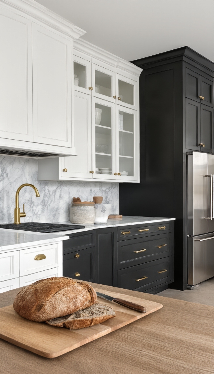 Black Kitchen Inspiration - Bold Black Kitchen Design Ideas - This kitchen corner radiates modern elegance with a...
