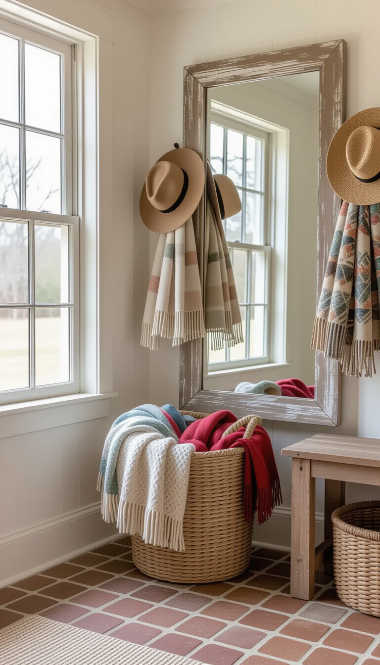 Mud Room With Mirror - Mirror, Mirror: Mudroom Space Maximized - This urban mudroom tackles narrow spaces with style....