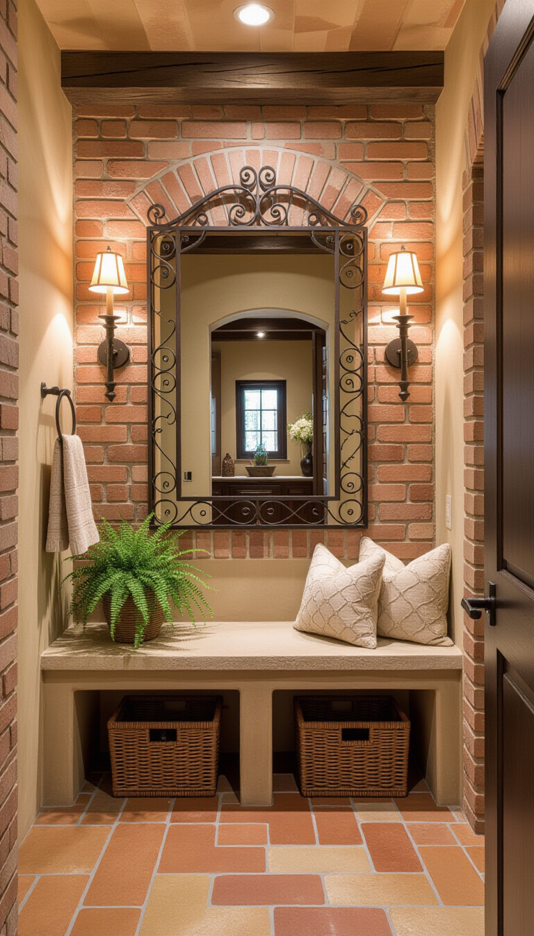 Mud Room With Mirror - Mudroom Mirror: Vintage Charm & Function - The mudroom exudes a captivating vintage charm. An...