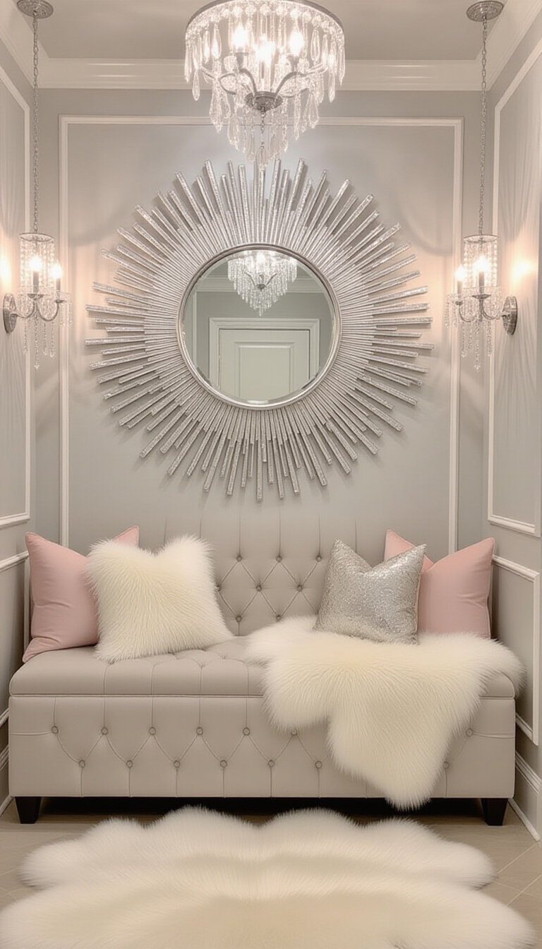 Mud Room With Mirror - Mudroom Mirrors: Pet-Friendly and Practical - The mudroom welcomes you with its calming palette...