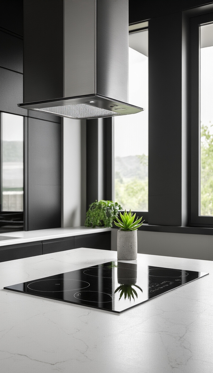 Black Kitchen Inspiration - Bold Black Kitchens: Modern Inspiration - Sleek, handleless black cabinets immediately grab your attention...