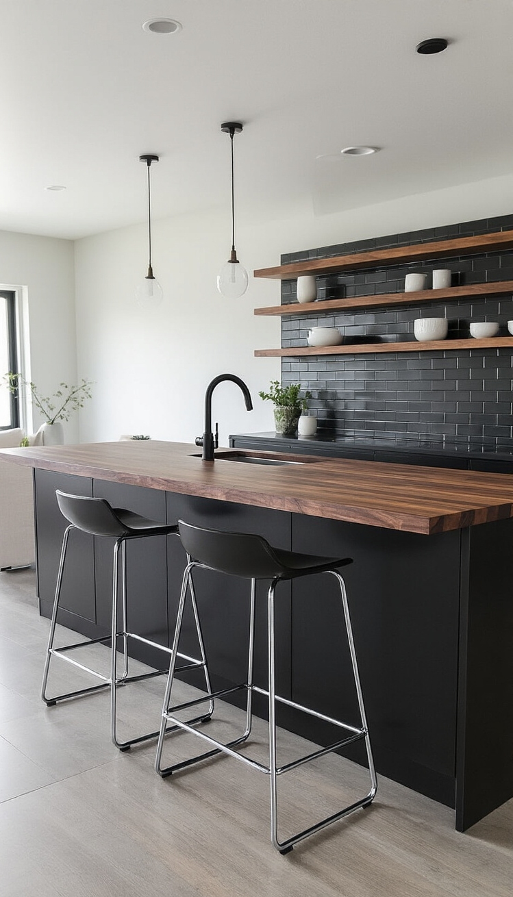 Black Kitchen Inspiration - Black Kitchens: Modern Design Ideas - This modern black kitchen absolutely nails sophisticated simplicity....