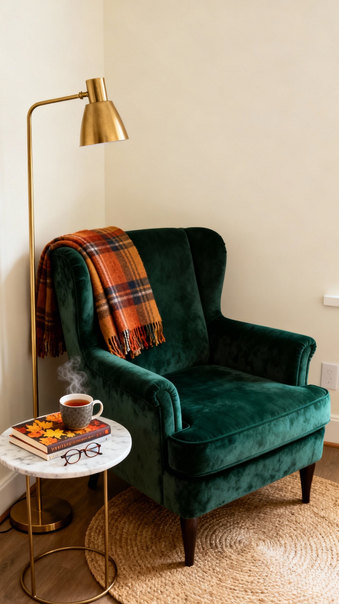 living room modern fall decor ideas - Cozy Fall Reading Nook Ideas - Sunlight streams into this modern living room, highlighting...