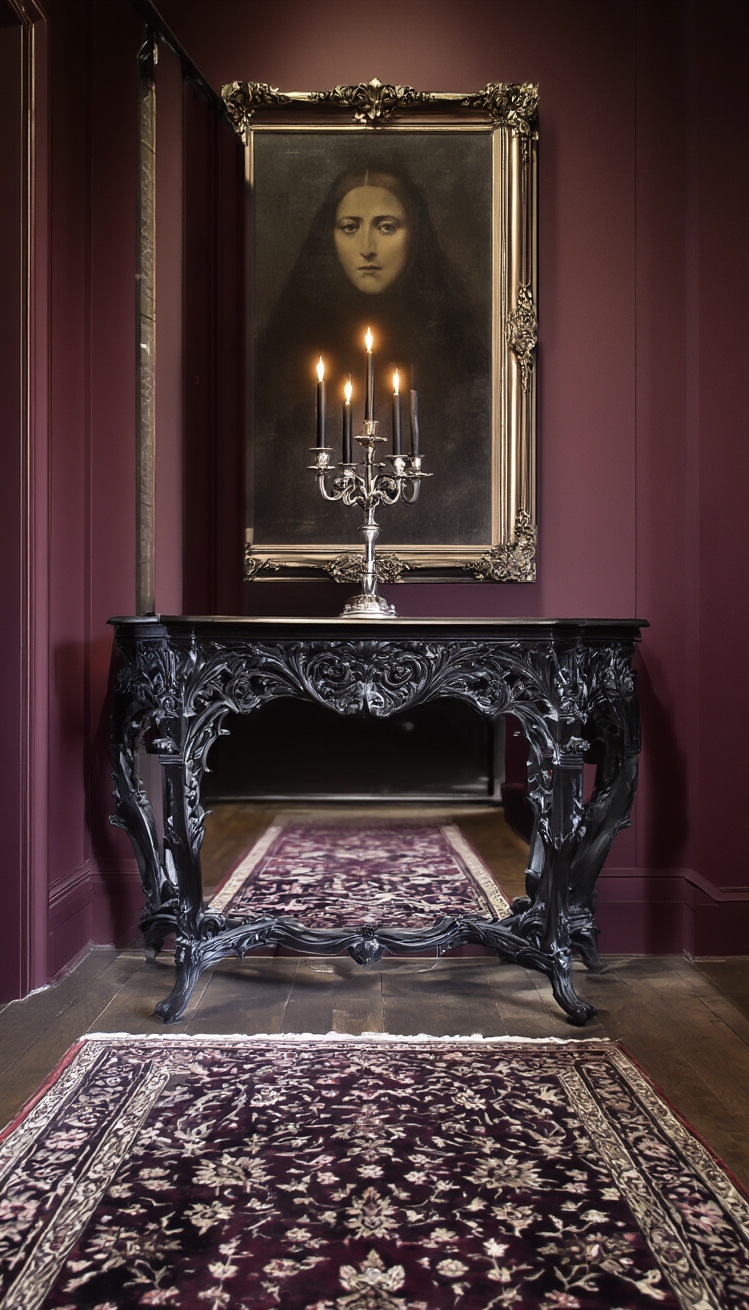 Hallway table ideas - Hallway Table Ideas: Dark & Dramatic - A dark, moody hallway immediately grabs your attention...