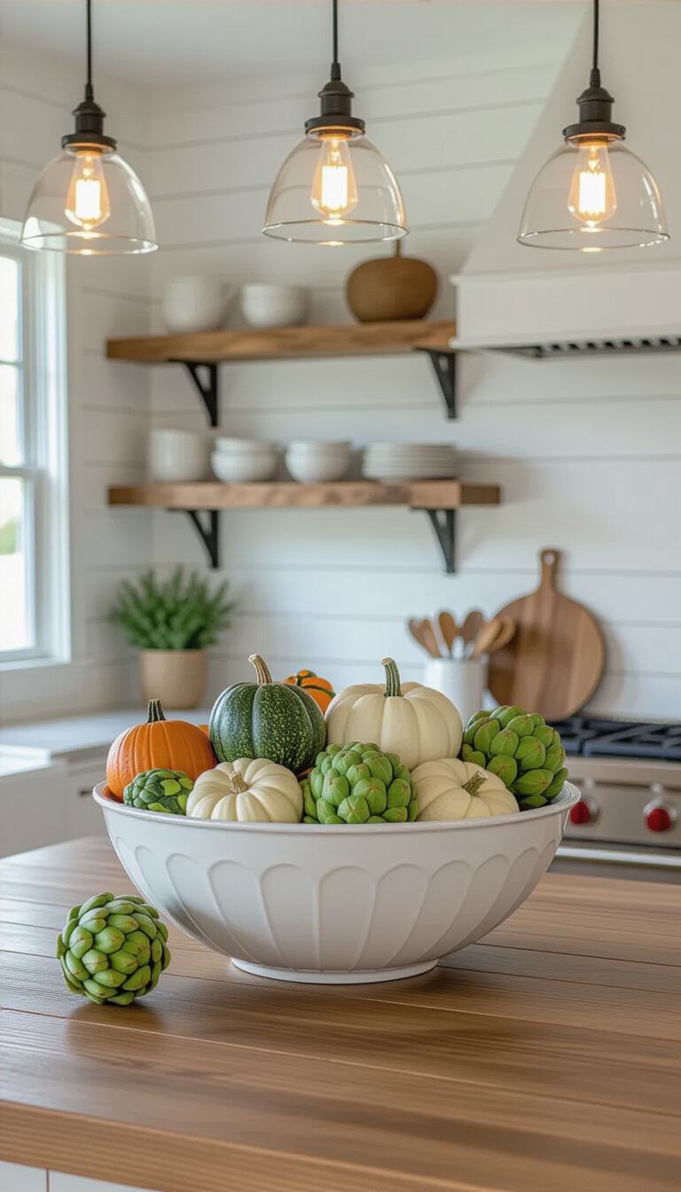 modern fall decor ideas - Fall Decor: Modern Vertical Statements - A dark wood console table anchors this modern...