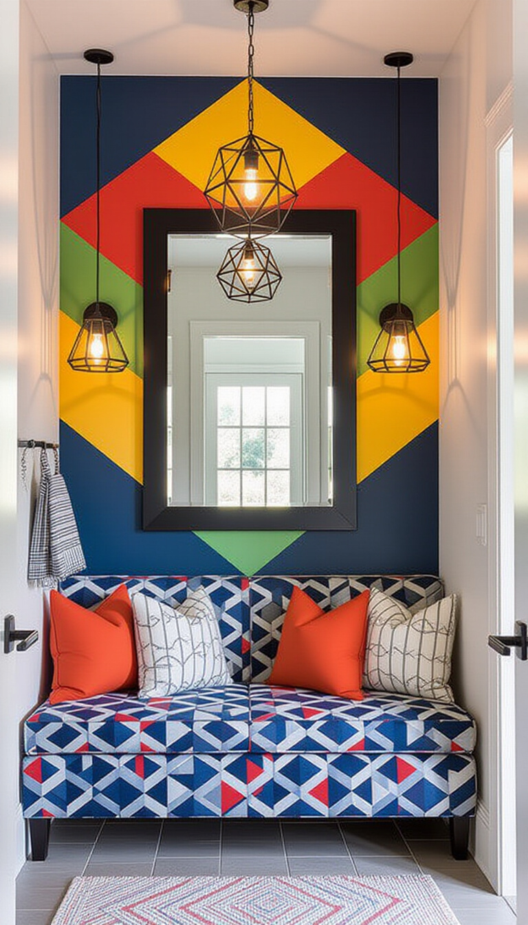 Mud Room With Mirror - Art Deco Mudroom: Mirrored Glamour - This mudroom absolutely oozes Art Deco glamour! A...