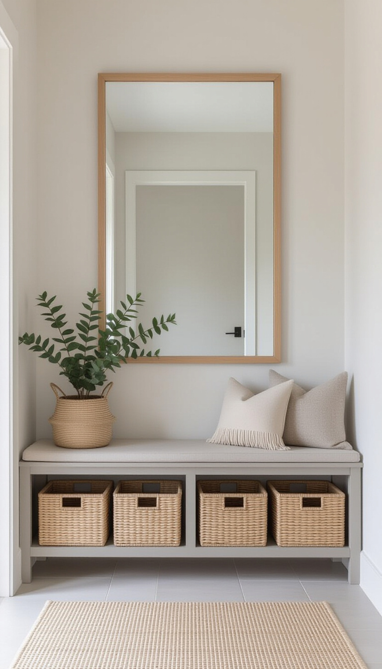 Mud Room With Mirror - Small Mudroom, Big Style Mirror - This apartment mudroom makes a big impact in...