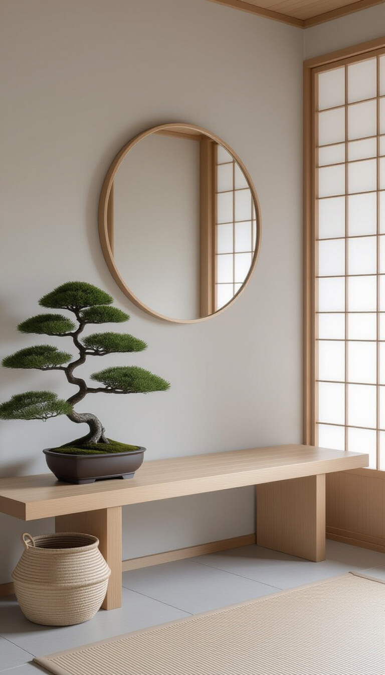 Mud Room With Mirror - Reflecting Nature: Mudroom Mirror Oasis - Sunlight streams into this mudroom, highlighting a design...