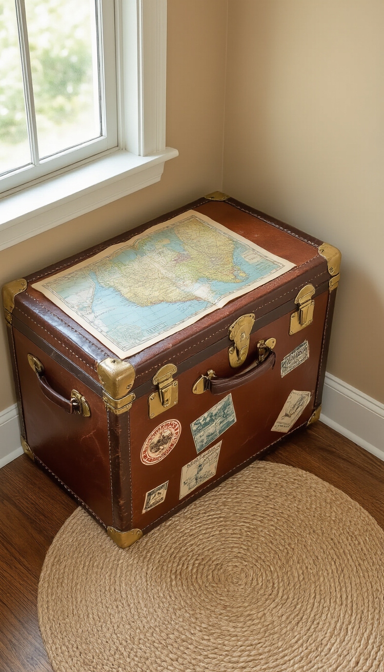 Hallway table ideas - Hallway Table Ideas: Repurpose and Inspire - A vintage steamer trunk commands attention as it...