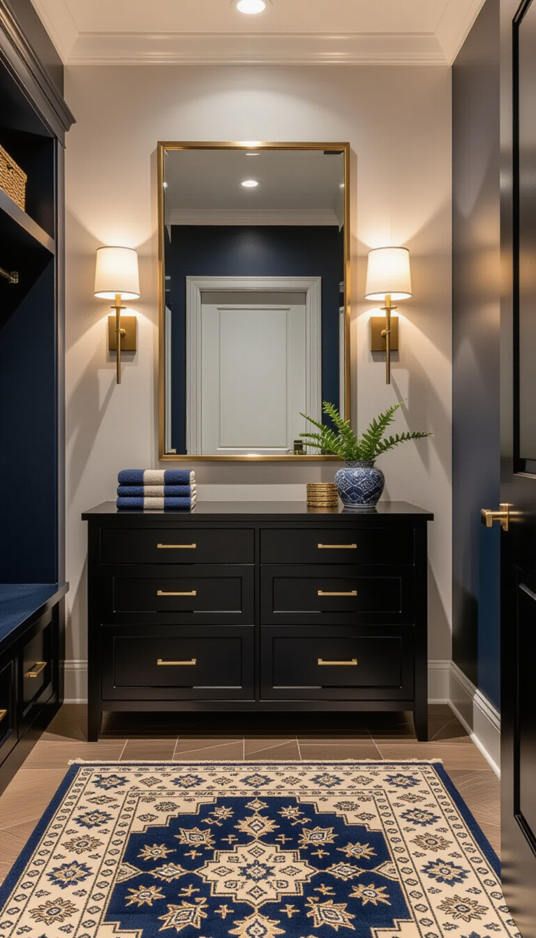 Mud Room With Mirror - Mudroom Mirrors: Art and Function - This mudroom explodes with personality! A fragmented, abstract...