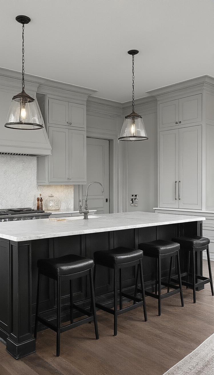 Black Kitchen Inspiration - Bold Black Kitchen Design Ideas - Black Kitchen Inspiration - This kitchen stuns with its bold black and...