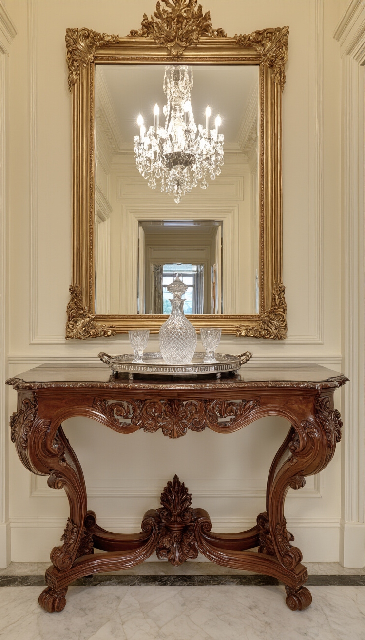 Hallway table ideas - Hallway Table Ideas: Grand First Impressions - A grand hallway unfolds before you, anchored by...