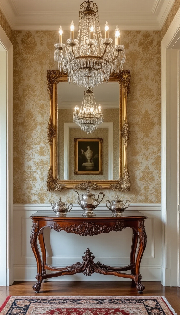 Hallway table ideas - Hallway Table Ideas: Grand First Impressions - Hallway table ideas - A grand, traditional hallway welcomes you with its...