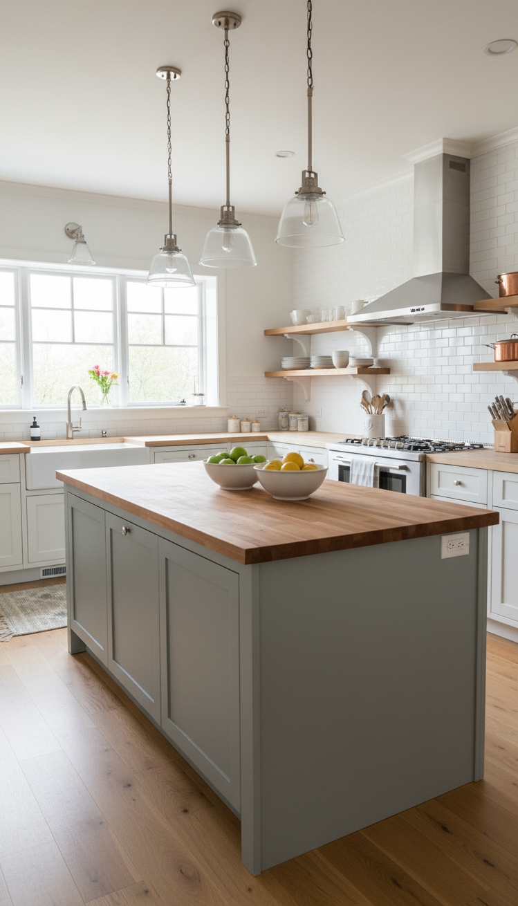 White Kitchen Ideas - White Kitchens: Bright, Airy, and Inviting - Sunlight streams into this modern farmhouse kitchen, instantly...