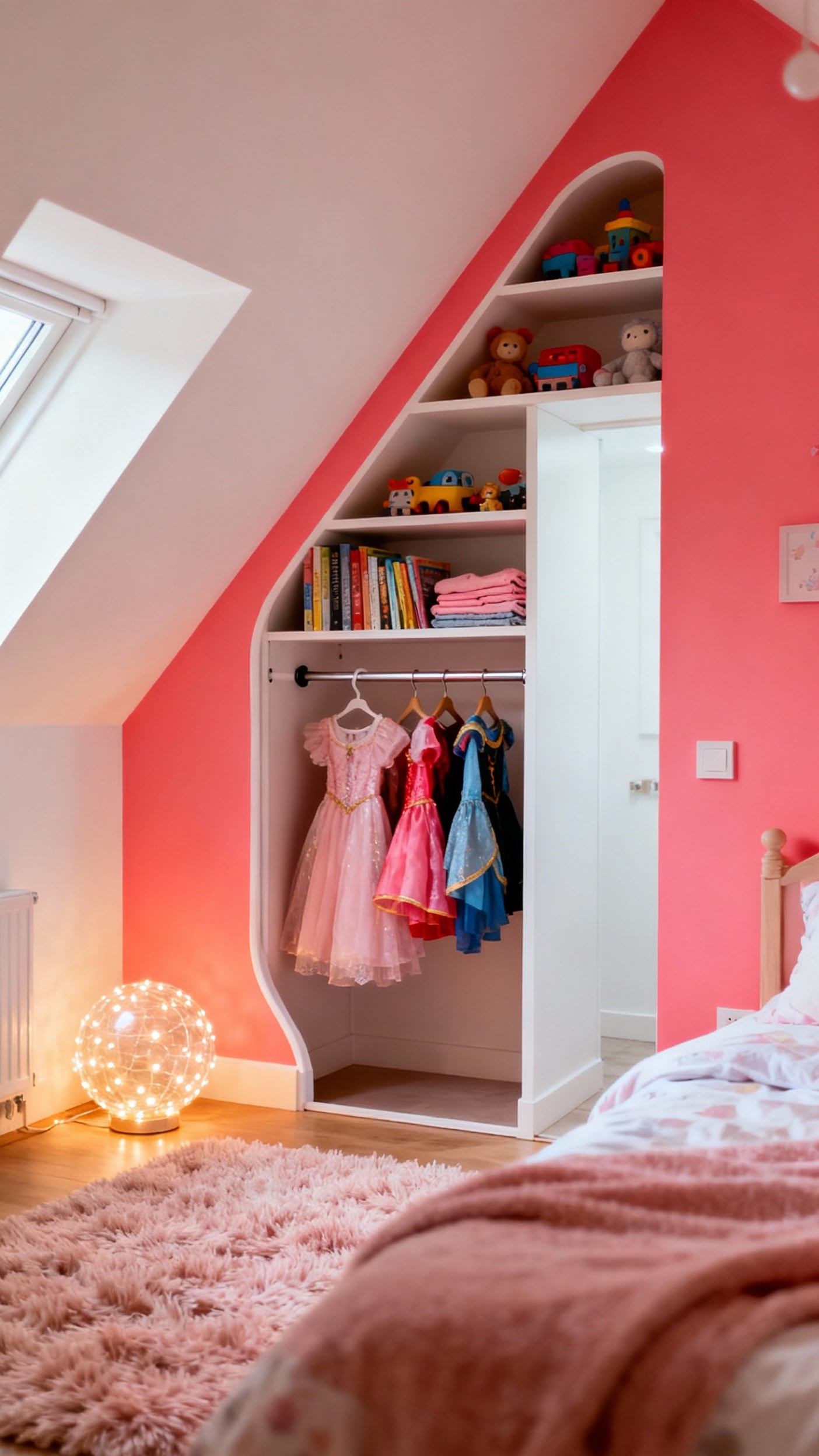 Small Closet Organization Bedroom - Small Closet, Big Style Bedroom - Coral walls burst with energy inside this charming...