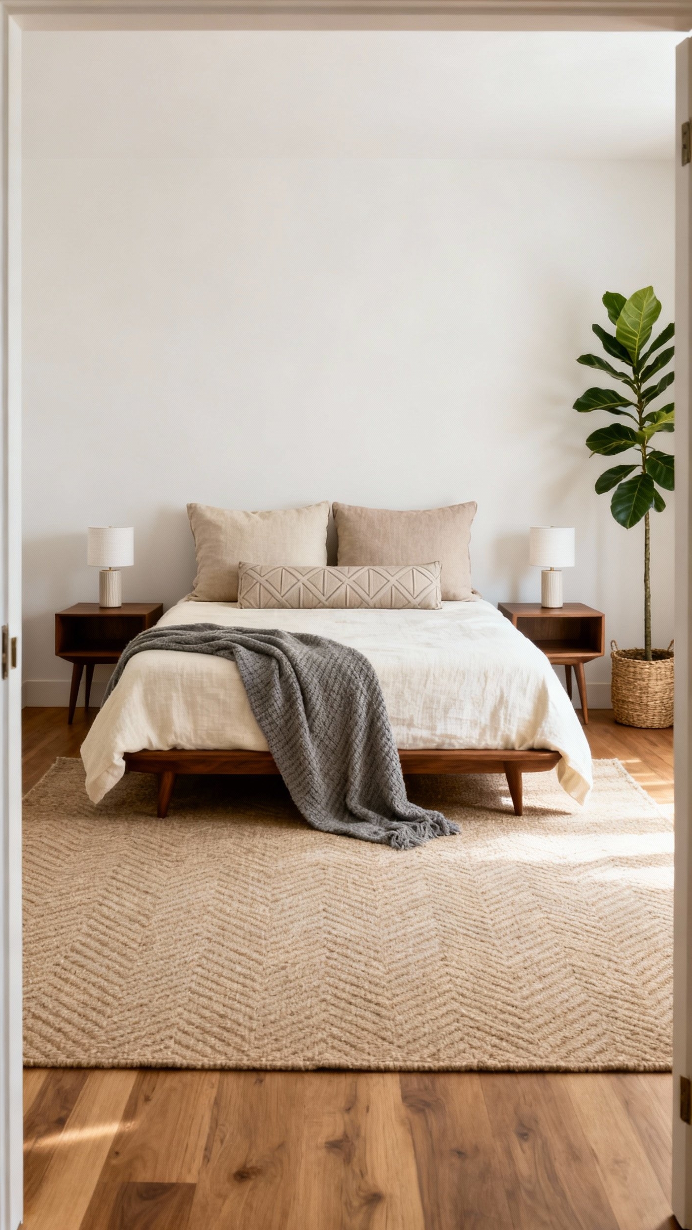Neutral Tones Bedroom - Neutral Bedroom: Serene Style Guide - Soft morning light spills into this serene, neutral...