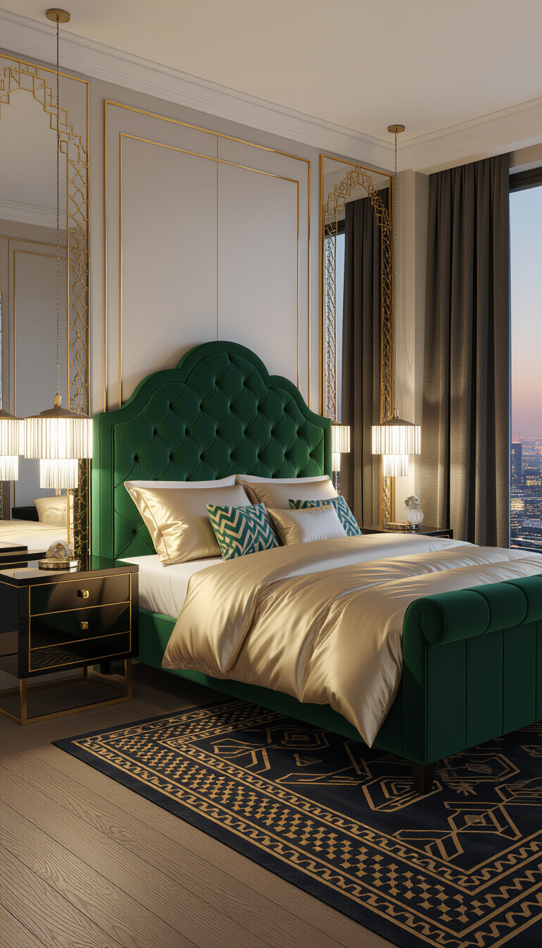 bedroom ideas inspiration - Bedroom Design: Art Deco Opulence - Imagine stepping into this Art Deco dreamscape at...